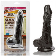 7 inch length 1.25 inch diameter realistic penis shaped dildo with suction cup Slick Slider